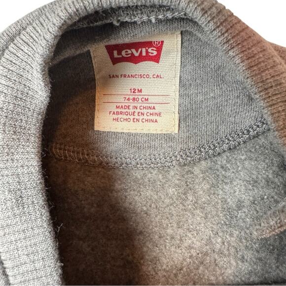 Levi’s Logo Cold Weather Baby Long Sleeve Crew Neck Sweatpants Two Piece Set NWT - Picture 4 of 10